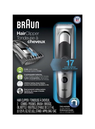BRAUN Hair Clipper Silver/Black 6.06x2.2 x8.66inch-2