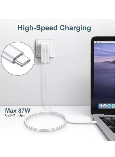 96W USB Type-C PD Adapter Charger and 2M Cable Compatible with Macbook Pro/Air 13” 15”-3
