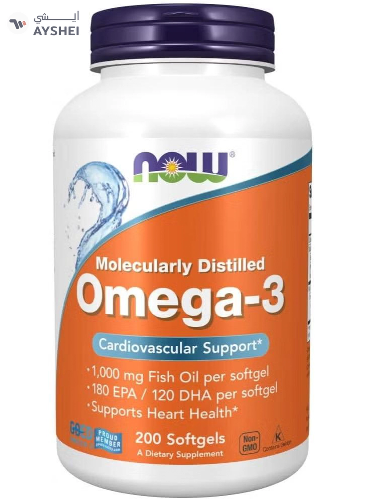 now Omega-3 Fish Oil 1000 mg, 200 Softgels | Premium Fish Oil for Heart, Brain & Joint Health | Supports Overall Wellness & Vitality