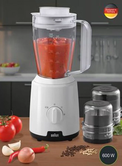 BRAUN 3-In-1 Blender With 2 Mills 1.5 L 600 W JB1023-WH White-1