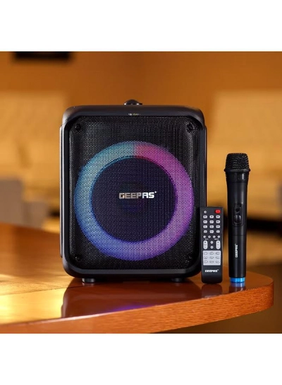 GEEPAS Portable And Rechargeable Party Speaker- GMS11161| Bluetooth, TWS Function and FM Radio| Lightweight and Portable Design, With Color Control LED Light |Multiple Mode Selections and Menu Function| Black, 2 Years Warranty-4