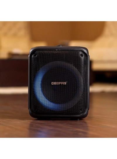GEEPAS Portable And Rechargeable Party Speaker- GMS11161| Bluetooth, TWS Function and FM Radio| Lightweight and Portable Design, With Color Control LED Light |Multiple Mode Selections and Menu Function| Black, 2 Years Warranty-5
