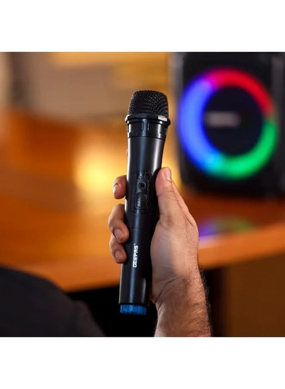 GEEPAS Portable And Rechargeable Party Speaker- GMS11161| Bluetooth, TWS Function and FM Radio| Lightweight and Portable Design, With Color Control LED Light |Multiple Mode Selections and Menu Function| Black, 2 Years Warranty-1