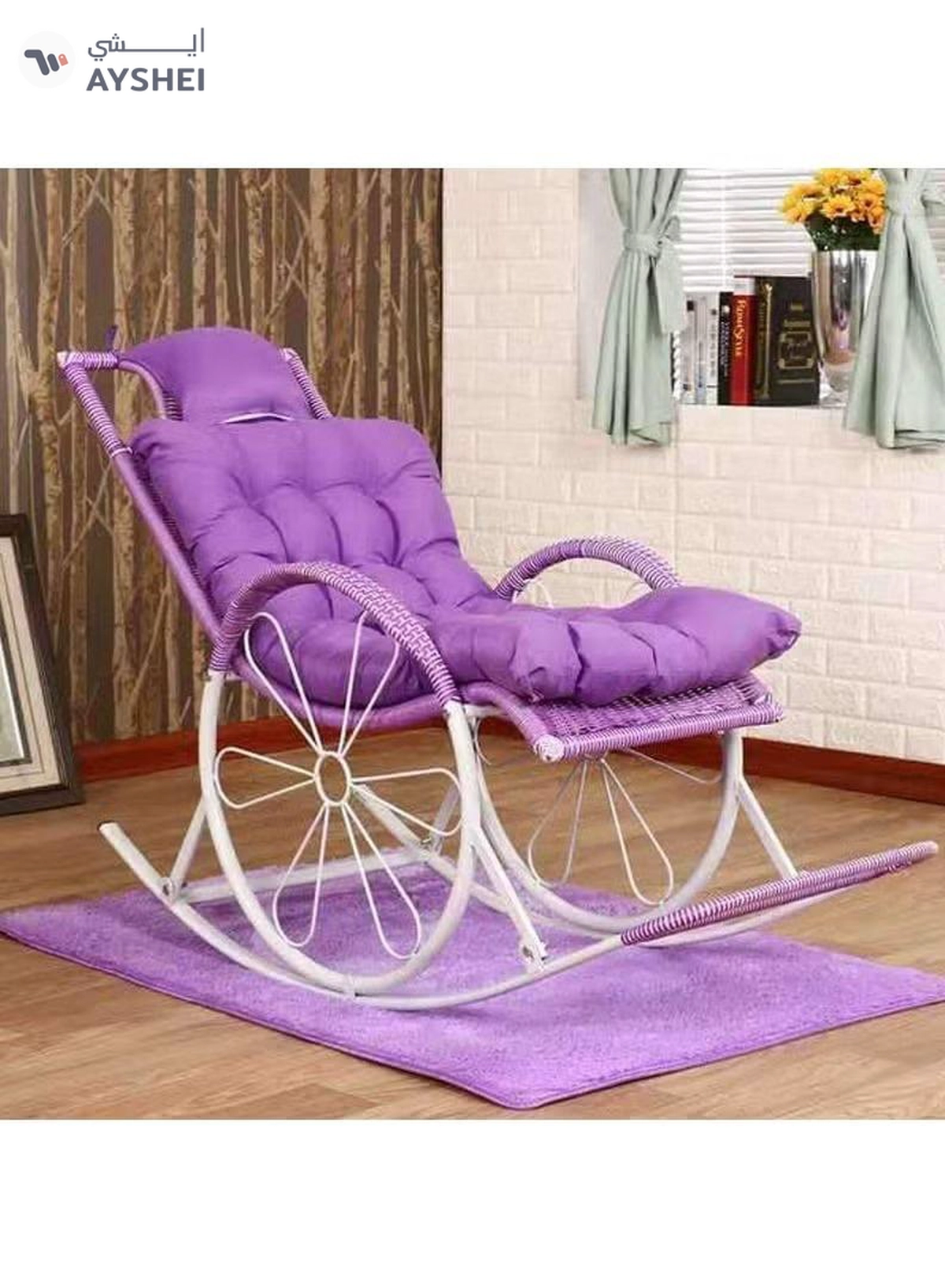 DubaiGallery Rocking Chair Recliner Adult Balcony Household Leisure Chair Outdoor Elderly Adult Nap Double Deck-1-1