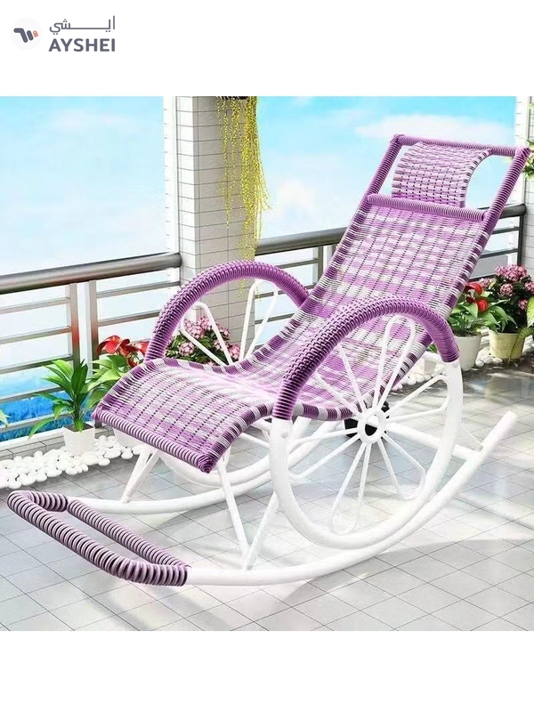 DubaiGallery Rocking Chair Recliner Adult Balcony Household Leisure Chair Outdoor Elderly Adult Nap Double Deck