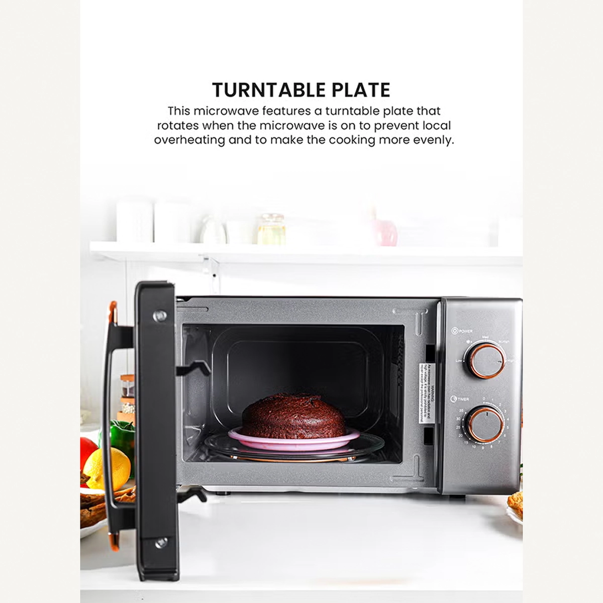 Olsenmark 20 L Microwave Oven Turntable Plate, Multiple Power Levels and Cooking Stages-4-4