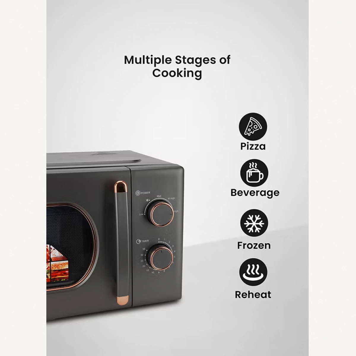 Olsenmark 20 L Microwave Oven Turntable Plate, Multiple Power Levels and Cooking Stages-1-1