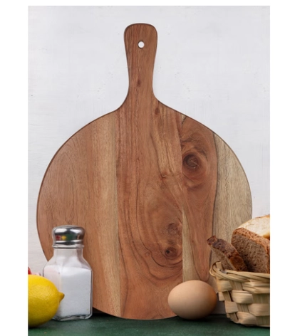REZLAN UAE Round-Corner Acacia Wood Chopping Board -0