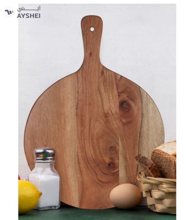REZLAN UAE Round-Corner Acacia Wood Chopping Board 