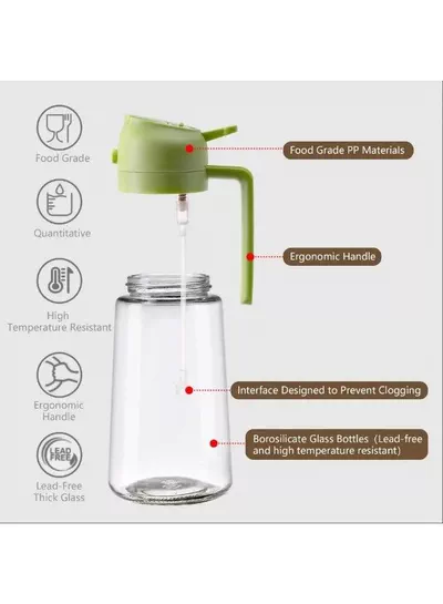 Large Capacity Glass Oil Dispenser with Convenient Pump Handle, Kitchen Cooking Oil Bottle for Accurate and Mess-Free Pouring, Refillable Container Suitable for Olive Oil, Vegetable Oil, Vinegar, Sauces and Dressings-2