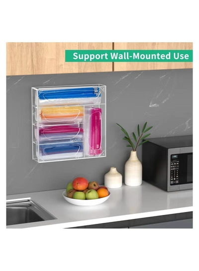 Eworld Clear Acrylic Food Bag Storage Organizer, Easy-Access Freezer Bag Dispenser-6