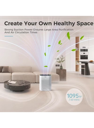 IBSUN Air Purifier Large Room Up to 60 ㎡ with Air Quality Sensors, H13 True HEPA Filter Remove 99.97% for Dust Pet Dander ZY2866-7