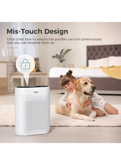 IBSUN Air Purifier Large Room Up to 60 ㎡ with Air Quality Sensors, H13 True HEPA Filter Remove 99.97% for Dust Pet Dander ZY2866-1