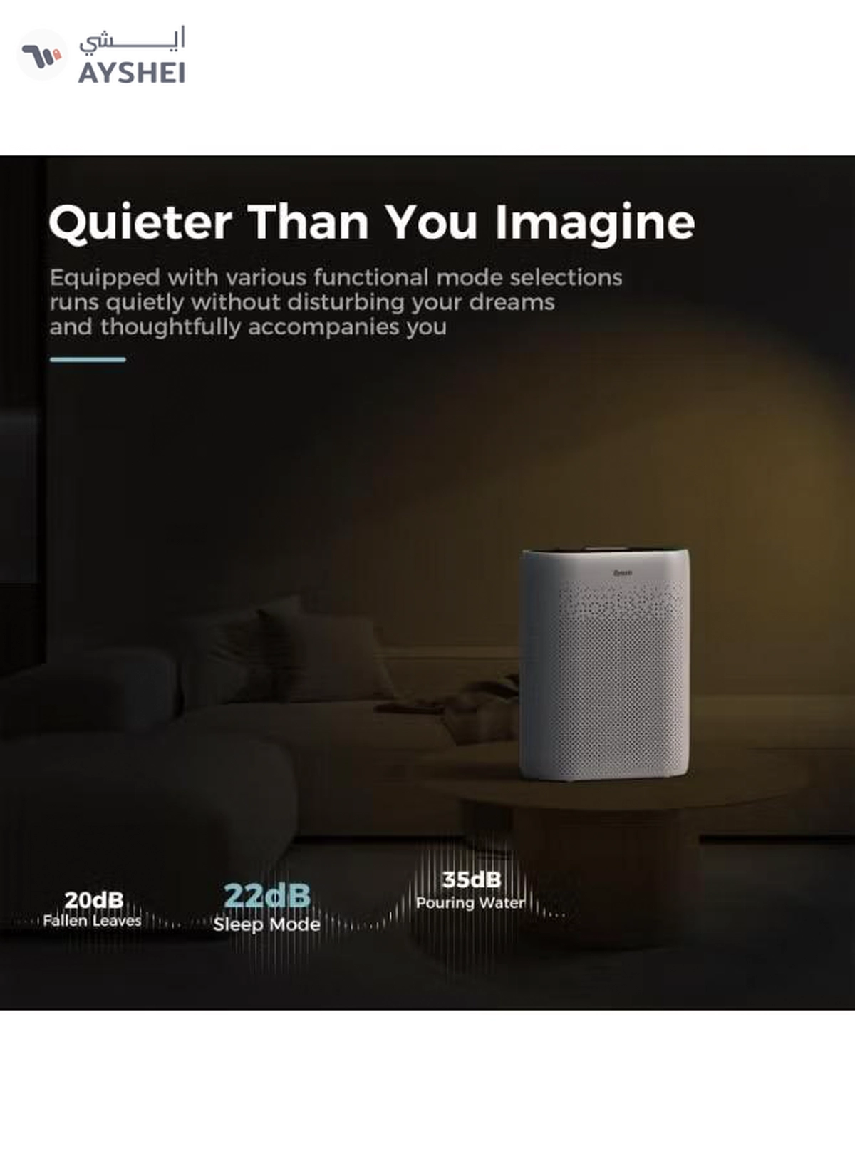 IBSUN Air Purifier Large Room Up to 60 ㎡ with Air Quality Sensors, H13 True HEPA Filter Remove 99.97% for Dust Pet Dander ZY2866-3-3