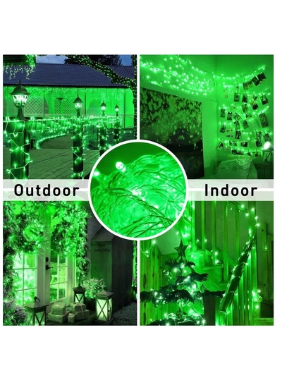 Yuwell Fairy Light Battery Operated Waterproof Starry Firefly Copper Wire String Light 5M 50 Led For Wedding Party Home And Garden Decorations Green-2
