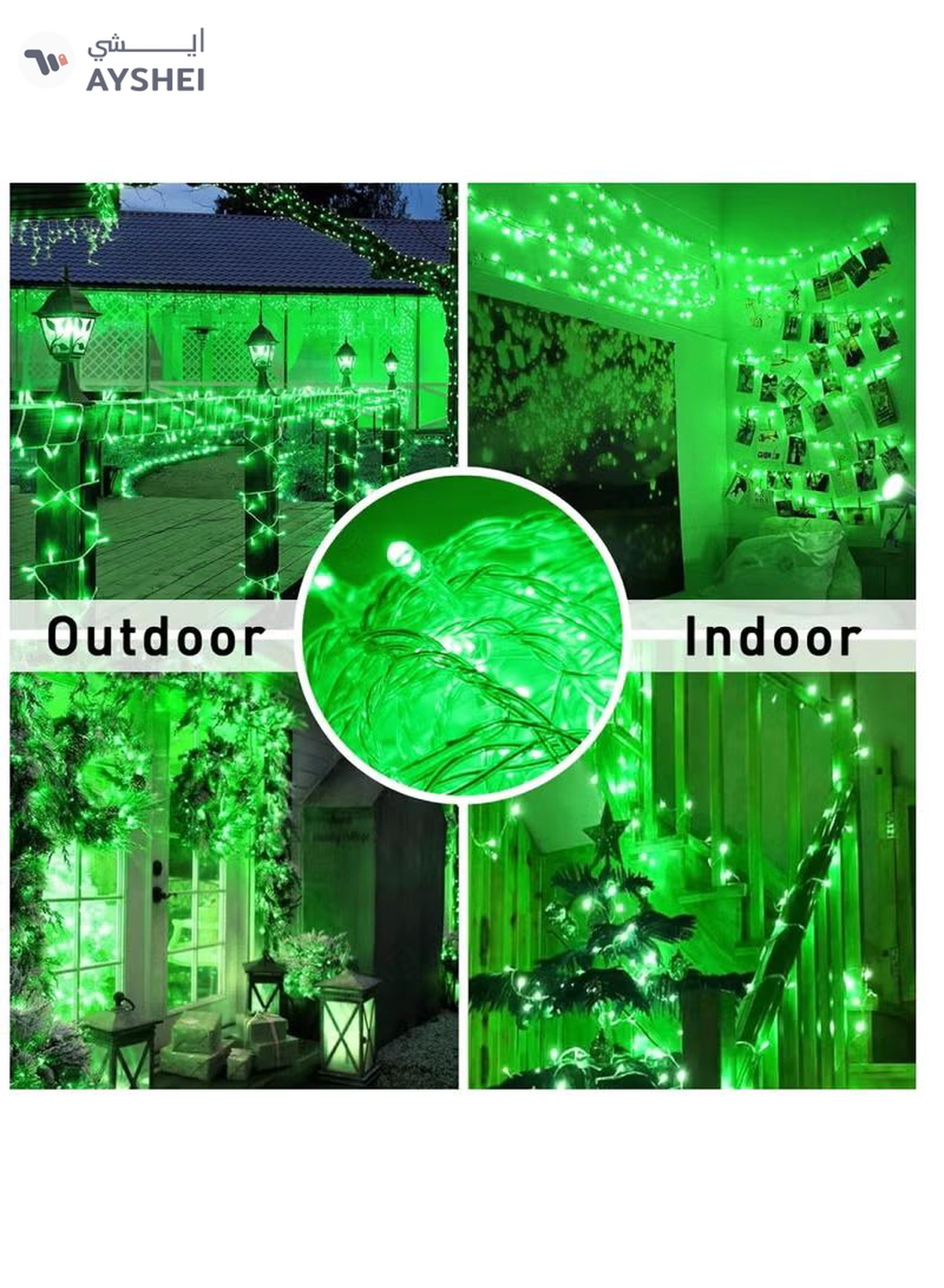 Yuwell Fairy Light Battery Operated Waterproof Starry Firefly Copper Wire String Light 5M 50 Led For Wedding Party Home And Garden Decorations Green-2-2