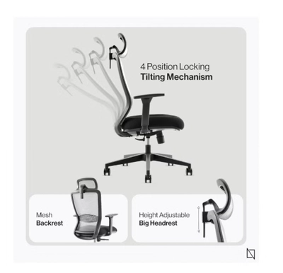 NAVODESK NAVO Ergolite Ergonomic Office Chair High Back Desk Chair-2