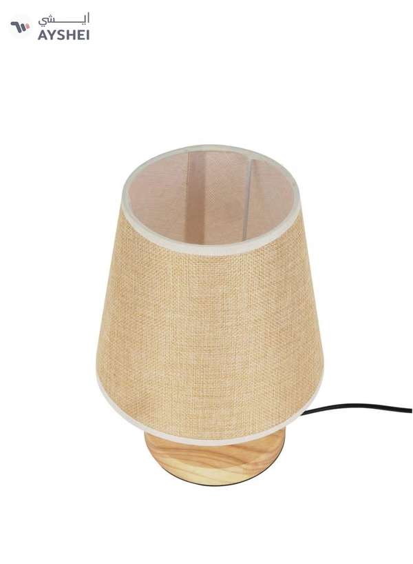 Epsilon Table Lamp- EPSTL190/ with Wooden Base, Lampshade, Perfect for Studying, Working