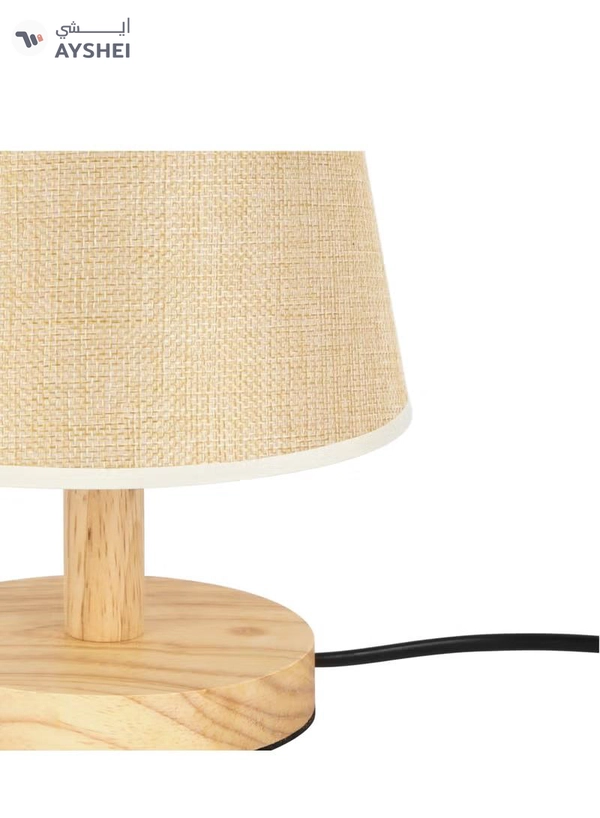 Epsilon Table Lamp- EPSTL190/ with Wooden Base, Lampshade, Perfect for Studying, Working