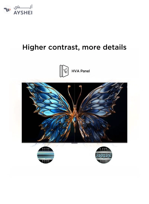 TCL 65 Inch 4K HDR TV, 60Hz, Google TV, Google cast, Dolby Audio, Voice Control, AiPQ processor, MEMC, HVA Panel, Model Year 2025, 2 Year Warranty, 65P6k Black