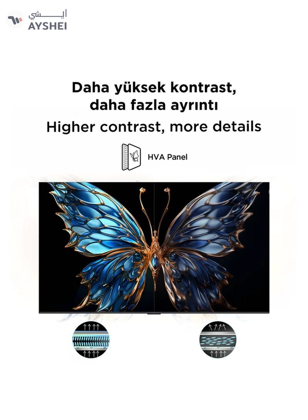 TCL 65 Inch 4K HDR TV, 60Hz, Google TV, Google cast, Dolby Audio, Voice Control, AiPQ processor, MEMC, HVA Panel, Model Year 2025, 2 Year Warranty, 65P6k Black