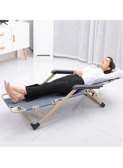 DubaiGallery Office Folding Nap Bed Portable Adjustable Chair Breathable Sleeping Bed Relax Chair 180 Degree Rotation-4