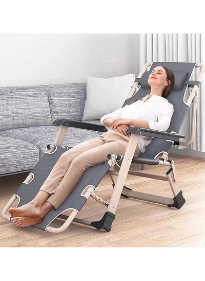 DubaiGallery Office Folding Nap Bed Portable Adjustable Chair Breathable Sleeping Bed Relax Chair 180 Degree Rotation-0