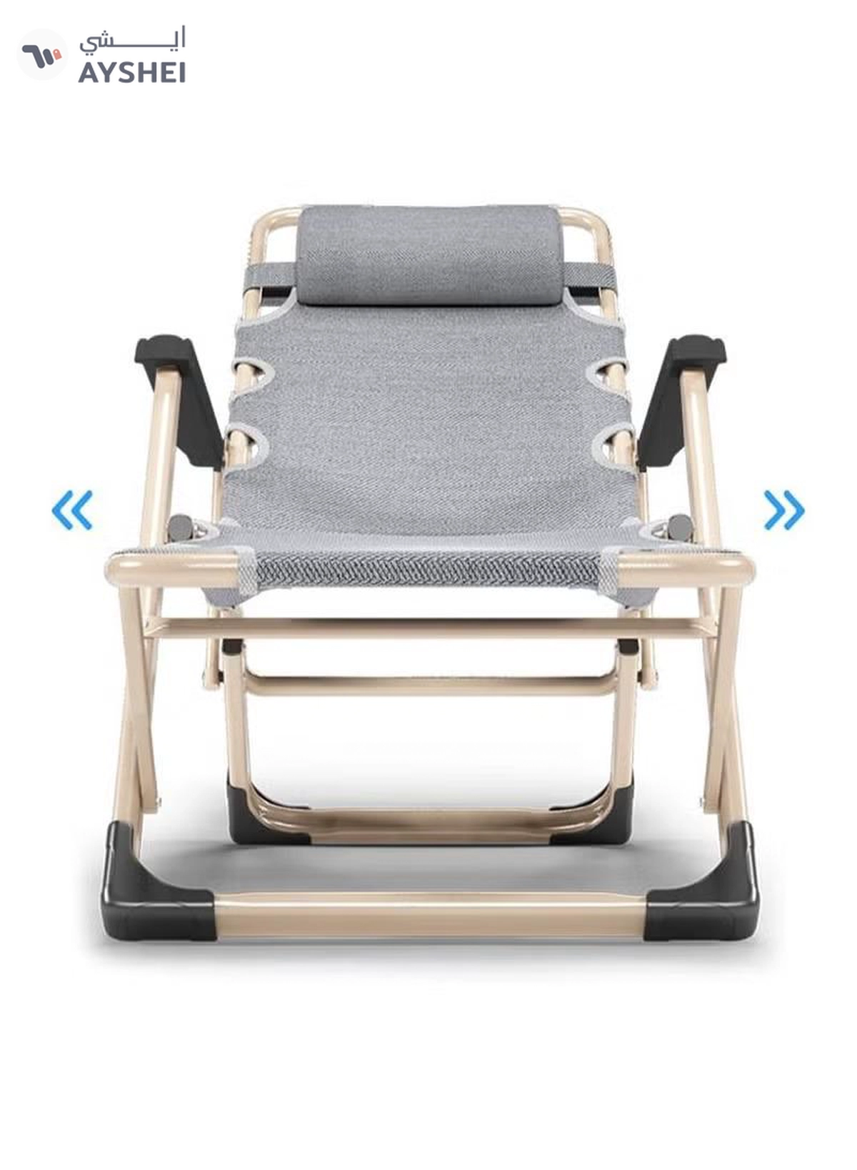 DubaiGallery Office Folding Nap Bed Portable Adjustable Chair Breathable Sleeping Bed Relax Chair 180 Degree Rotation-1-1