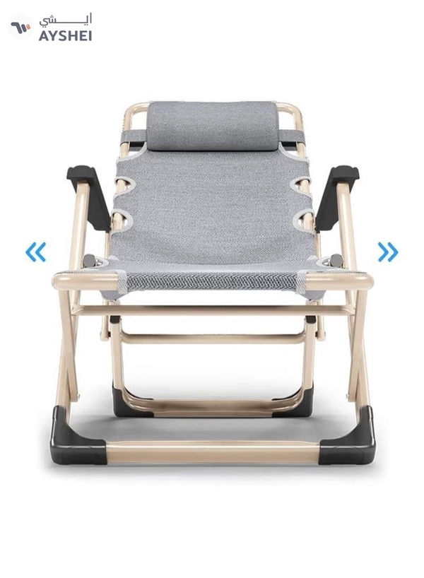 DubaiGallery Office Folding Nap Bed Portable Adjustable Chair Breathable Sleeping Bed Relax Chair 180 Degree Rotation