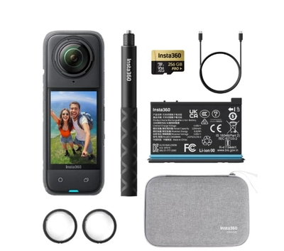 Insta360 X4 Adventure Bundle- 8K Waterproof 360 Action Camera, 4K Wide-Angle Video, 256GB Mcard-0