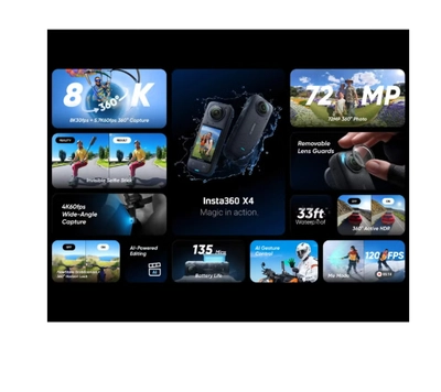 Insta360 X4 Adventure Bundle- 8K Waterproof 360 Action Camera, 4K Wide-Angle Video, 256GB Mcard-1
