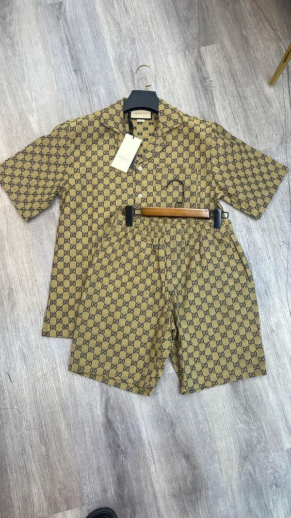 Gucci GG Monogram Short Sleeve Shirt and Shorts Set