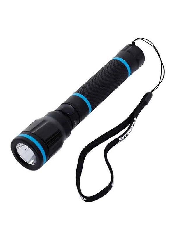 Olsenmark Waterproof Rechargeable LED Handheld Torch Black/Blue 1cm