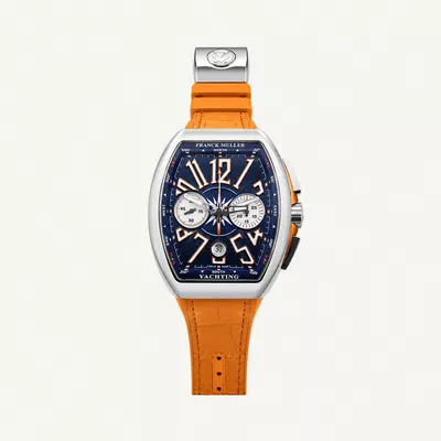 Franck Muller Vanguard Yachting - Chronograph Blue Dial with Orange Strap 45mm | Condition: New | Year of production 2026 | Original box | Original papers-0