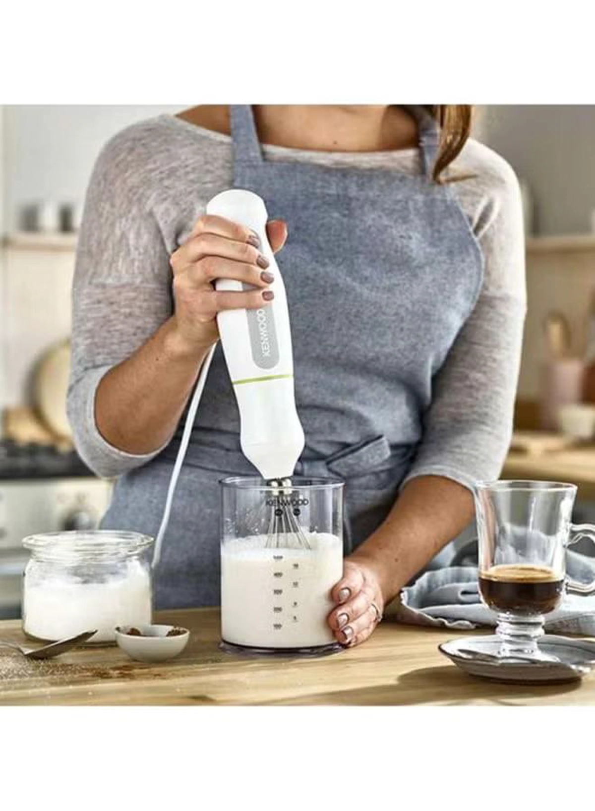 KENWOOD Portable Hand Blender HDP109WG Silver/Clear/White-1-1