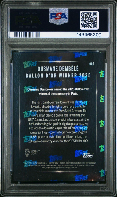 Ousmane Dembele 2025 Topps Now France PSA 10-1