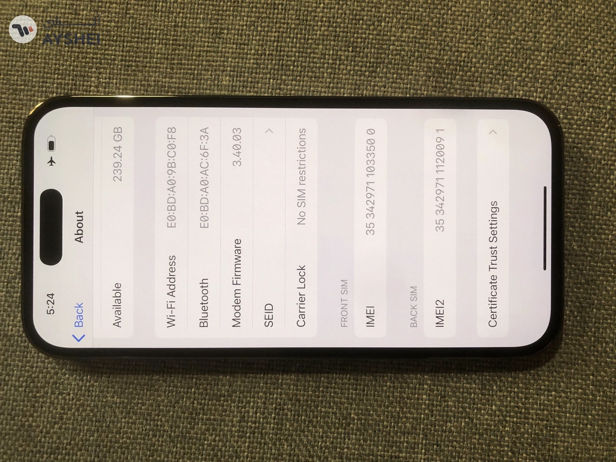 iPhone 14 pro 256gb deeppurple color 100%battery life
