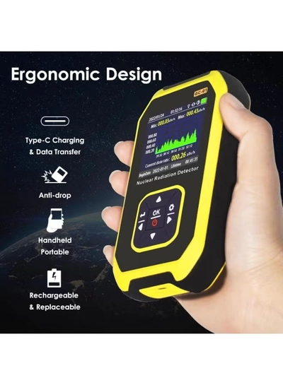 Eworld Portable Geiger Counter Radiation Detector – Handheld Rechargeable Dosimeter for Gamma-4