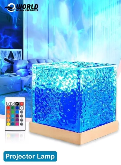 Eworld Northern Lights and Ocean Wave Projector, 16-Color Rotating Water Wave Lamp-0
