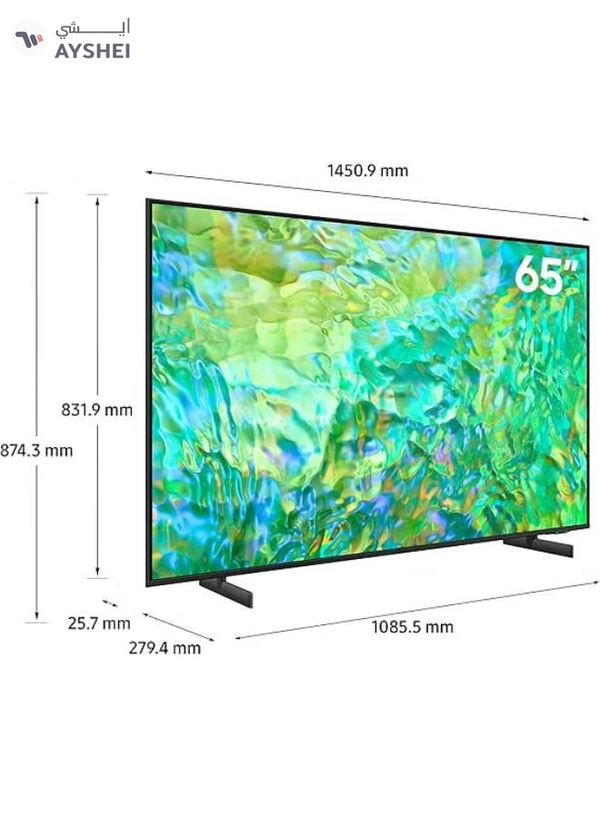 65 Inch Crystal UHD 4K Smart TV 2023 Airslim, Dynamic Crystal Color - International Version UA65CU8000 Titan Grey