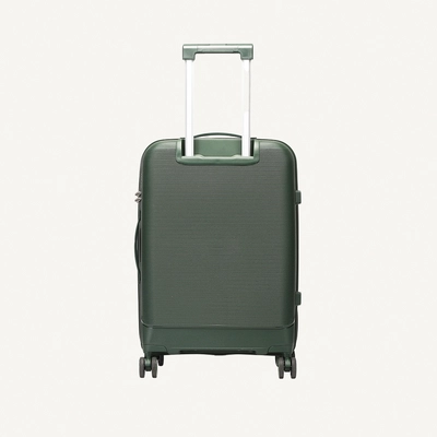 British Traveller 3-Piece Polypropylene Luggage Set | 20”, 24”, 28” Lightweight Suitcases with 360° Spinner Wheels, TSA Lock, Water & Scratch Resistant | Durable Hard Shell Trolley Bags with Telescopic Handle - Green-1