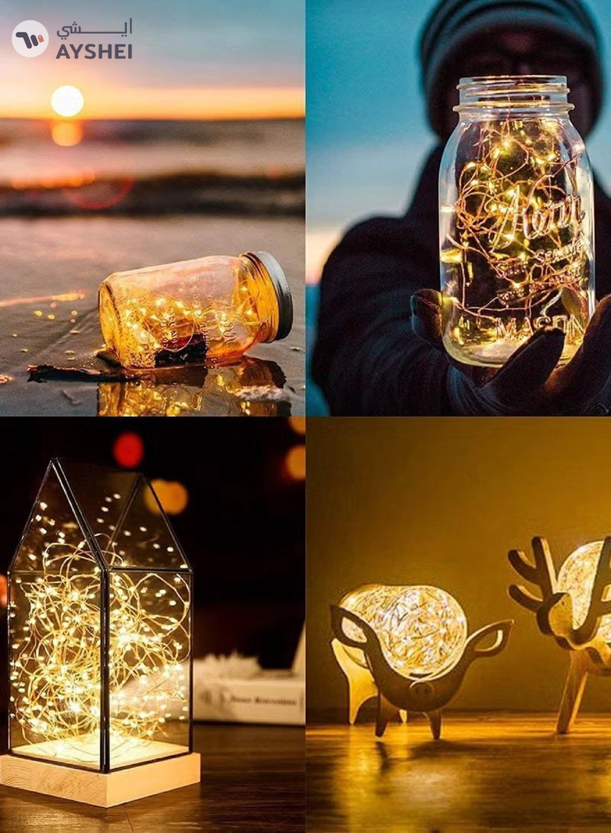 JIHAM LED Fairy String Lights 10FT/3M 30 Leds Firefly String Lights Garden Light Fairy Light For Home Party Wedding Festival Decorations Light Crafting Battery Operated Lights Warm White Ramadan Light Ramadan Decoration Light (Battery Not Included)-1-1