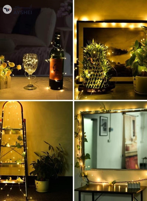 JIHAM LED Fairy String Lights 10FT/3M 30 Leds Firefly String Lights Garden Light Fairy Light For Home Party Wedding Festival Decorations Light Crafting Battery Operated Lights Warm White Ramadan Light Ramadan Decoration Light (Battery Not Included)
