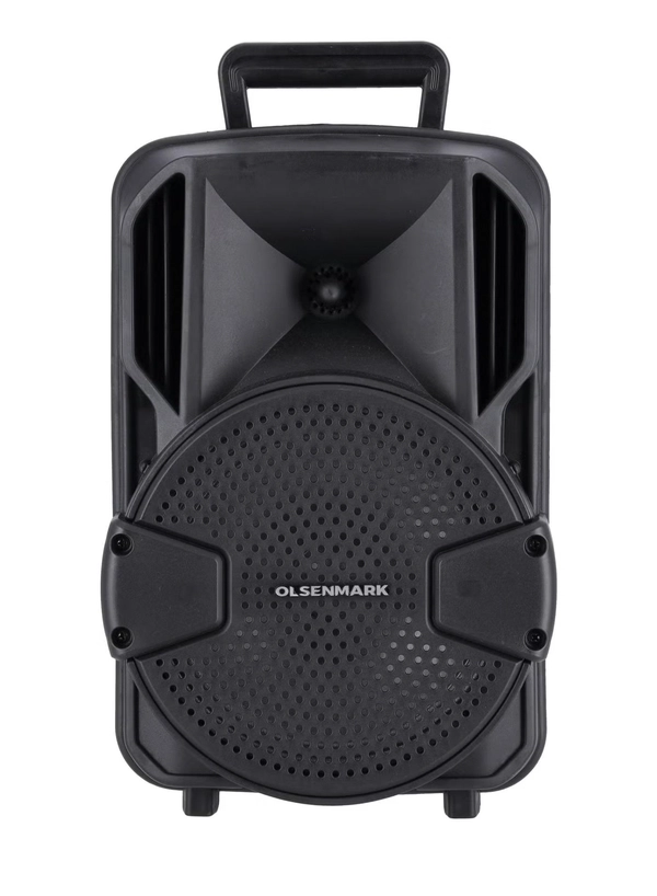 Olsenmark Rechargeable Party Speaker , 8 Inch, OMMS1283 | 8000W PMPO | 7.4V 1800mAh Battery | USB/TF/FM/BT/Remote/LED Display/AUX In/MIC