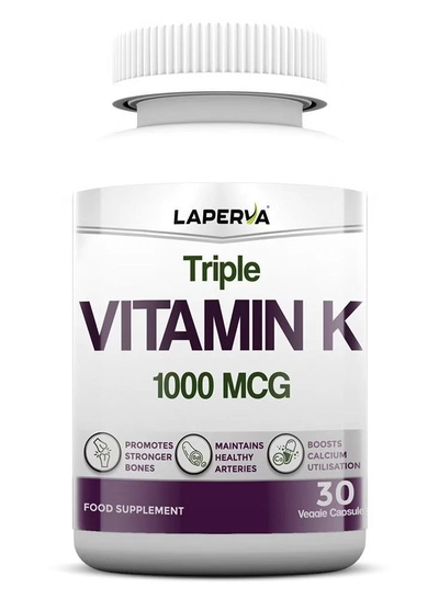 Laperva Triple Vitamin K, 30 Veggie Capsules, Supports Stronger Bones, Maintains Healthy Arteries-0