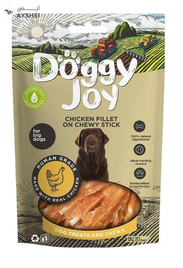 Doggy Joy Chicken Fillet on Chewy Stick Dog Treats 90g
