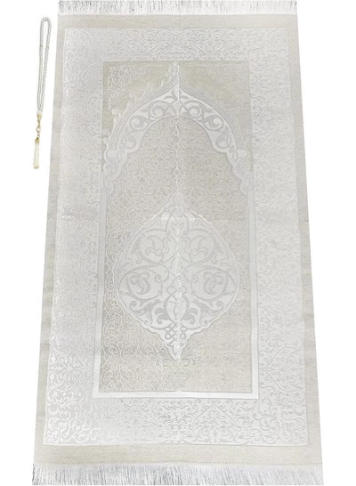 DubaiGallery Beautiful Muslim Janamaz Prayer Rug with Matching Tasbih, Luxury Storage Box, Ideal for Salah, Home Prayer, Travel, and Thoughtful Eid Gift for Loved Ones-1