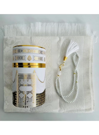 DubaiGallery Beautiful Muslim Janamaz Prayer Rug with Matching Tasbih, Luxury Storage Box, Ideal for Salah, Home Prayer, Travel, and Thoughtful Eid Gift for Loved Ones-5