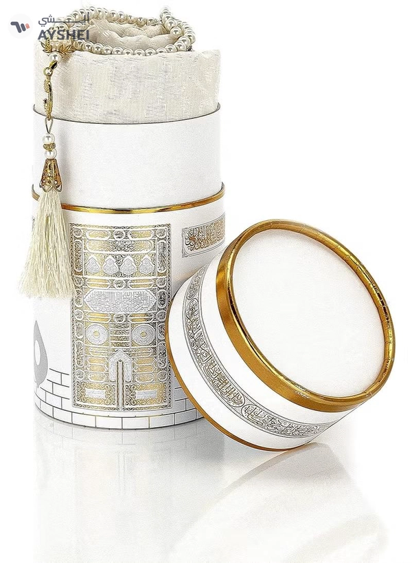 DubaiGallery Beautiful Muslim Janamaz Prayer Rug with Matching Tasbih, Luxury Storage Box, Ideal for Salah, Home Prayer, Travel, and Thoughtful Eid Gift for Loved Ones