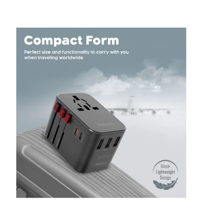 PROMATE iPhone 16 Charger, Smart Charging Surge Protected Universal Travel Adapter 36W - Black-1